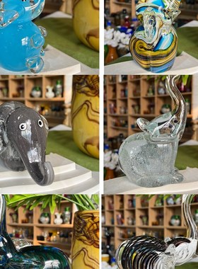 卡罗尔 Q大象合集手工琉璃创意家居装饰品摆件可爱彩色礼物