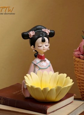 新中式古风时尚创意家居客厅餐桌装饰玄关收纳乔迁新居送礼物摆件