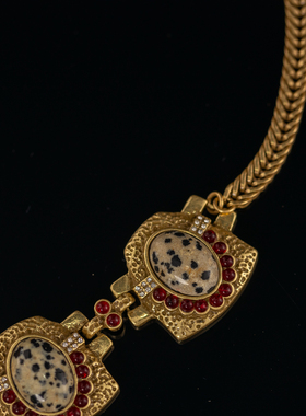 铜合金法式复古风彩色水滴吊坠