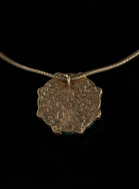 中古镀金镶嵌项链耳饰套装