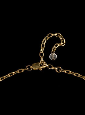 复古蓝色天然石铜合金异形项链