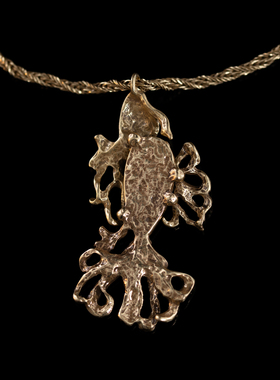 复古镀金鱼形吊坠项链