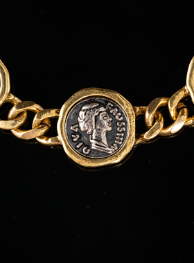 中古风宝格丽女王币项链