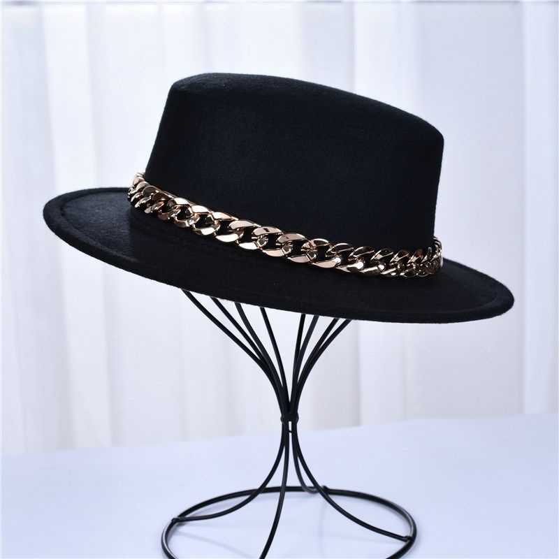 儿童英伦秋冬毛呢帽复古宽檐平顶爵士帽黑色羊毛小礼帽亲子毛毡帽,淘宝优惠券,粉丝福利购,淘宝优惠卷