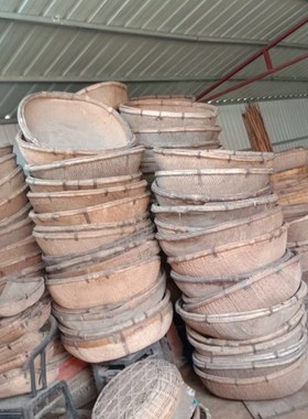 民俗老物件旧社会生产生活柳编老簸箩簸箕针线筐面筛子柳条大簸箩