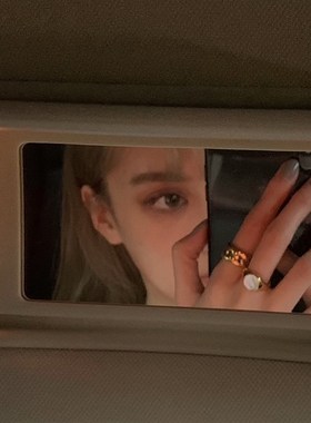 强推质感!不掉色高电镀18K金加厚粗链条平切变光白母贝戒指环男女