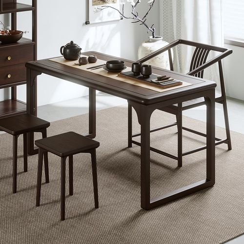 新中式家用实木茶桌组合家用客厅泡茶桌茶室喝茶桌子阳台小茶台几 - 图1