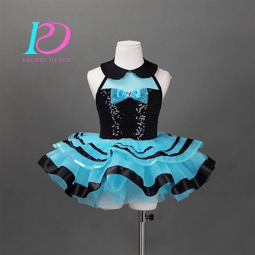 芮其儿新款亮片舞蹈裙蓬蓬纱裙儿童公主芭蕾舞蹈比赛表演出服 - 图0