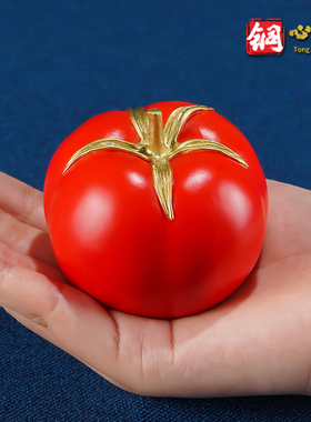 铜摆饰《番茄首富》 客厅桌面书房装饰品 铜工艺礼品摆饰创意生日