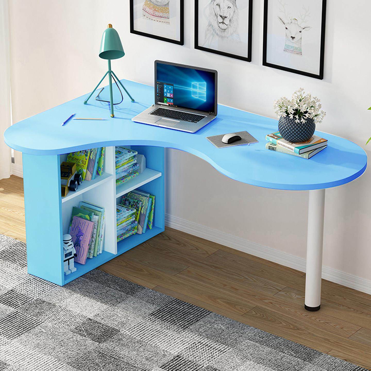 北欧现代转角学习桌台式电脑桌带书架柜组合书桌诊疗桌弧形办公桌,淘宝优惠券,粉丝福利购,淘宝优惠卷