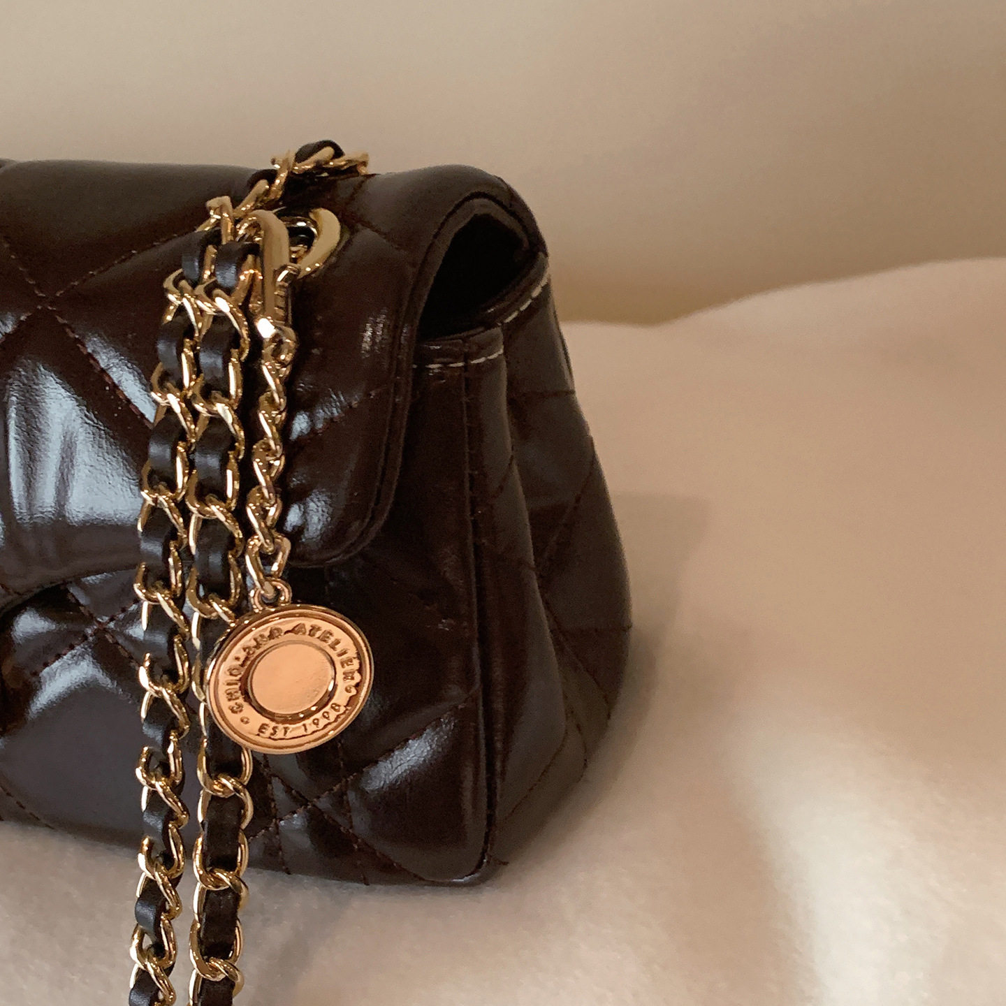 Chio’2nd小方包包女2025新款日常通勤菱格链条包手提单肩斜挎包,淘宝优惠券,粉丝福利购,淘宝优惠卷