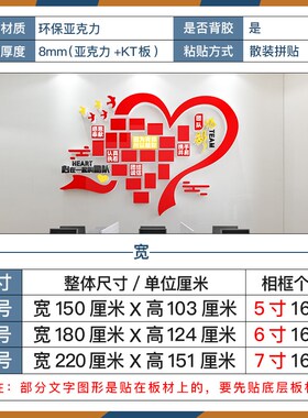 团队员工风采展示墙贴纸照片墙办公室文化墙面装饰活动室励志标语
