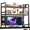 Desktop multi-layer bookshelf desk layered storage rack iron decorative rack student computer desk multi-layer perforated board