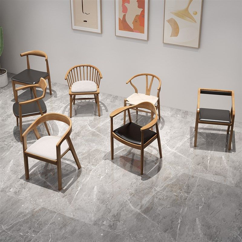 北欧家用实木椅子简约靠背椅卧室书房书椅电脑椅办公学习椅带扶手,淘宝优惠券,粉丝福利购,淘宝优惠卷