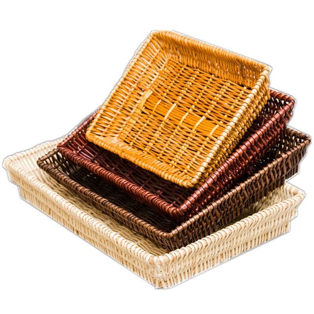 Rattan storage basket Willow woven bamboo basket supermarket display basket kindergarten bamboo basket weaving fruit plate fruit basket snack box