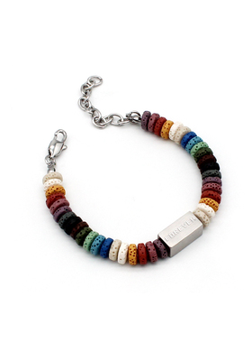 原创彩色火山石手链男女潮