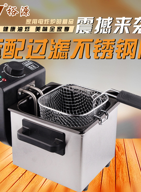 裕源电炸炉电e油炸锅家用迷你小油炸机恒温炸薯条机热油锅炸锅炸