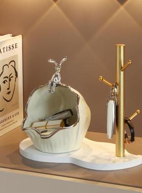 玄关钥匙收纳摆件入户进门口轻奢高级感客厅家居置物架鞋柜装饰品