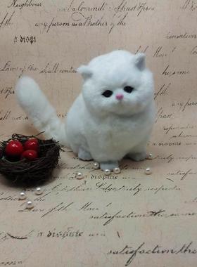 仿真猫咪夫妻情侣礼物创意家居装饰品 动物摆件 猫