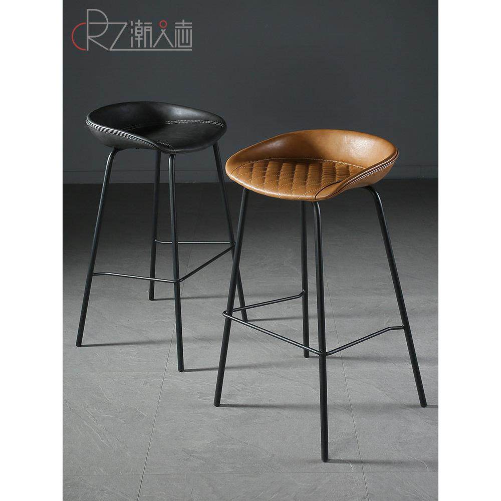 酒吧椅覆古马鞍皮革高脚椅酒吧椅工业风格酒吧凳美国无障碍豪华靠,淘宝优惠券,粉丝福利购,淘宝优惠卷