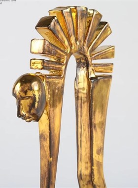 水晶底座金属抽象人物雕塑摆件 客厅电视柜装饰创意家居工艺礼品