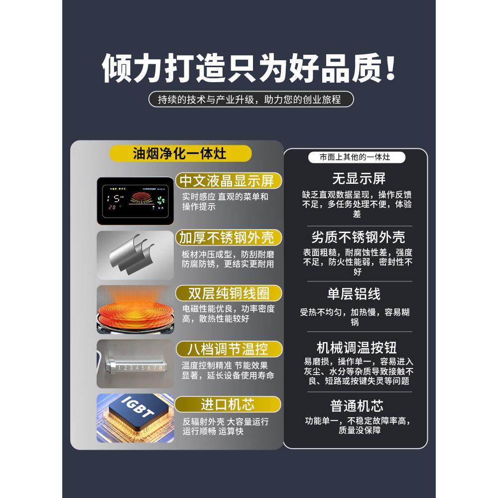 商用吸油烟净化一体灶台厨房饭店炒菜专用无烟大功率凹面电磁炉,淘宝优惠券,粉丝福利购,淘宝优惠卷