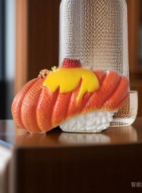 仿真发光寿司食品摆件玻璃钢美食餐厅雕塑创意高级网红挂壁摆件