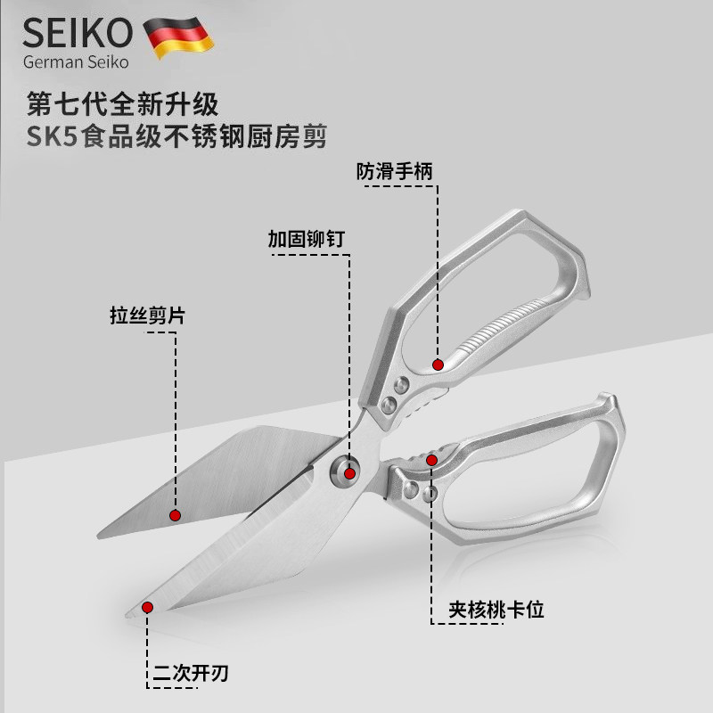 锋利加厚不锈钢厨房剪刀家用强力剪鸡鸭鹅骨头专用剪子食品级鸡骨,淘宝优惠券,粉丝福利购,淘宝优惠卷