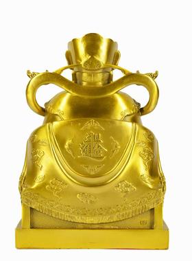 宏达 全黄铜发大财铜财神 玄关供奉佛像文财神铜器摆件