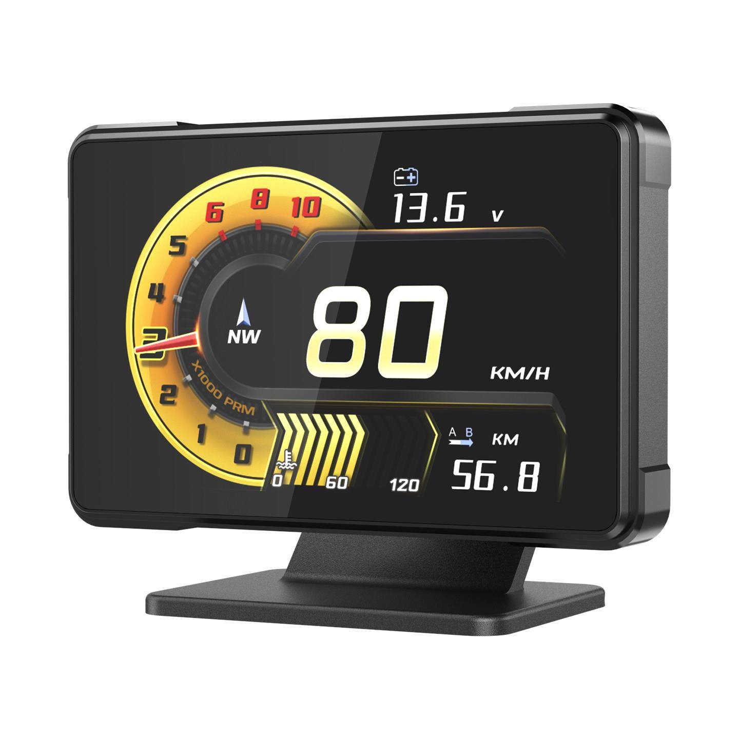 自安平显HUD擡头显示器多功能OBD液晶仪表车速转速水温涡轮A91,淘宝优惠券,粉丝福利购,淘宝优惠卷