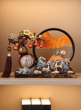 柿柿如意葫芦流沙画招财摆件客厅电视柜酒柜开业礼物乔迁新居礼品