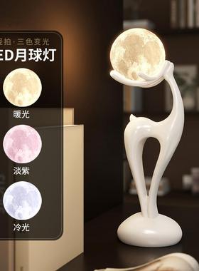 福鹿创意卡通夜灯家用客厅卧室书房玄关桌面装饰摆饰乔迁新居礼物