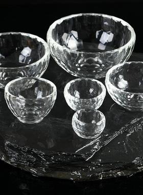 新品透明水晶碗酥油碗七宝