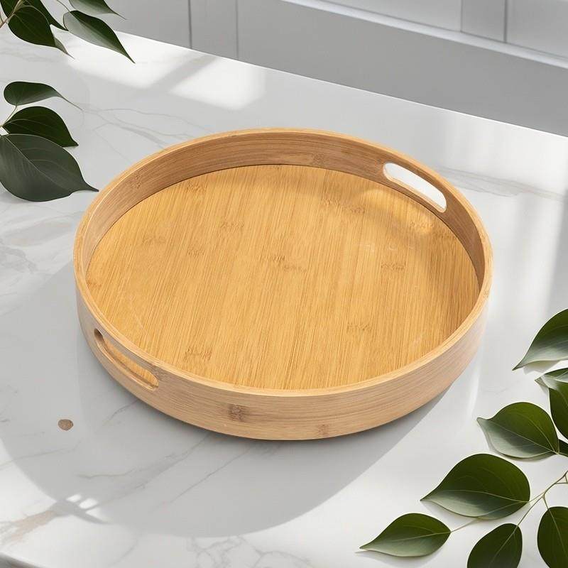推荐ins风竹木制圆形蛋糕咖啡茶杯收纳托盘商用轻奢高档餐用托盘,淘宝优惠券,粉丝福利购,淘宝优惠卷