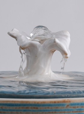 简约陶瓷流水摆件循环水客厅办公室茶桌装饰生财喷V泉招财开业礼