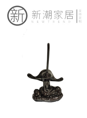 现代简约抽象楼空人物雕r塑摆件样板间售楼处客厅工艺软装饰品摆