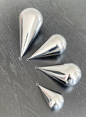 不锈钢镜面水滴造型雕塑金属摆件酒店大堂室内悬T挂吊饰装饰品定