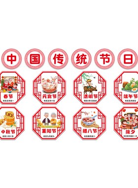 幼儿园环创主题墙面装饰成品中国传统节日文化墙贴画走廊教室布置