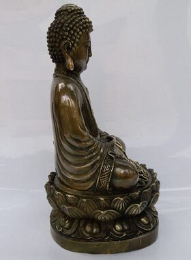 纯铜如来佛祖摆件 金属工艺阿弥陀佛  释迦摩尼佛人物雕像