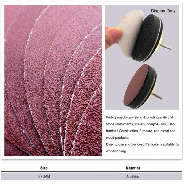 3寸75mm红砂纸圆盘背绒红砂木工金属打磨片红砂皮抛光砂纸100片装,淘宝优惠券,粉丝福利购,淘宝优惠卷