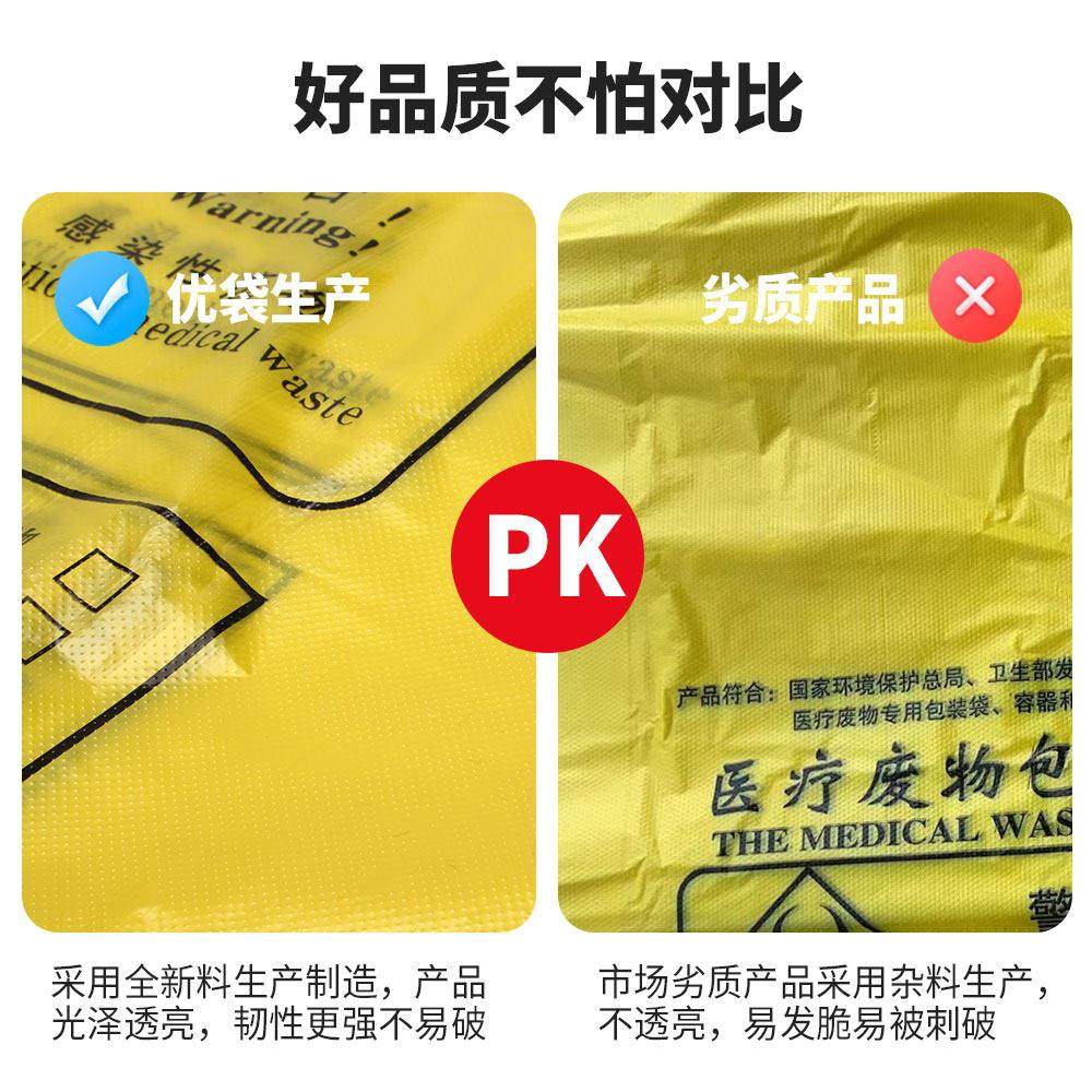 黄色医疗废弃物垃圾袋 加厚中大号平口手提背心款医院专用塑料袋,淘宝优惠券,粉丝福利购,淘宝优惠卷