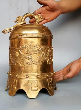 铜钟 铜双龙钟 龙钟二龙铜钟九龙钟龙凤铜铃铛风铃双龙戏珠铜钟