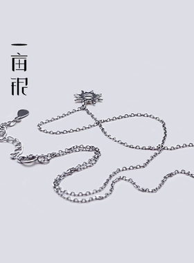 S925纯银太阳花镂空吊坠项链情侣
