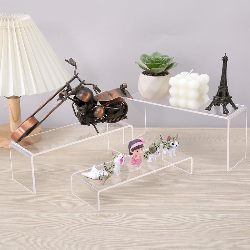亚克力U型展示架分层阶梯形置物架化妆品盲盒手办收纳架多功能 - 图2