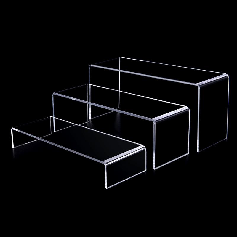 亚克力U型展示架分层阶梯形置物架化妆品盲盒手办收纳架多功能 - 图0