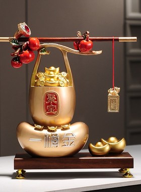 聚宝盆摆件招财聚财新中式家居客厅办公室装饰品乔迁开业礼品