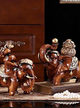 招财大象摆件一对家居饰品电视柜客厅玄关创意酒柜装饰品乔迁礼品