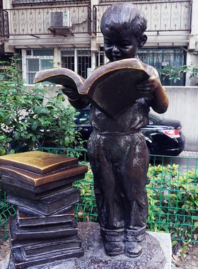 校园读书小孩铜雕座椅人物城市户外景观装饰广场小品艺术雕塑摆件