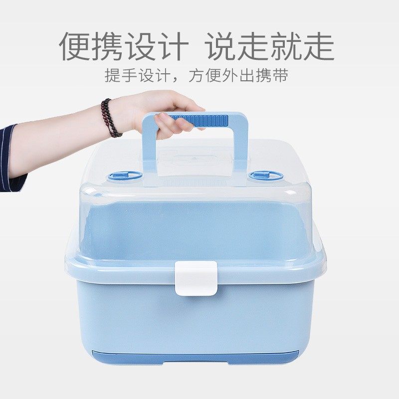 奶瓶收纳箱晾干沥水架带盖防尘婴儿辅食碗盘宝宝餐具收纳盒干燥架,淘宝优惠券,粉丝福利购,淘宝优惠卷