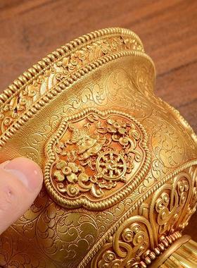 铜七供水杯用品杯八吉祥净水杯供碗财神观音佛前家用水碗